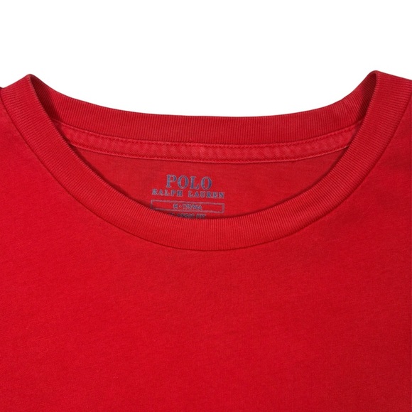 POLO Ralph Lauren Red Short Sleeve Classic Fit T-Shirt with Navy Polo Player - Picture 9 of 9